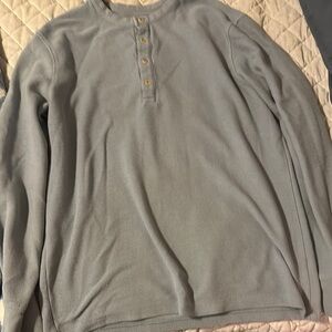 Light Blue Henley Long Sleeve Shirt